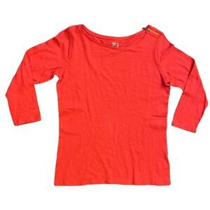 Vintage JC Penney Red Classic fit solid color shirt Size small Zipper Shoulder